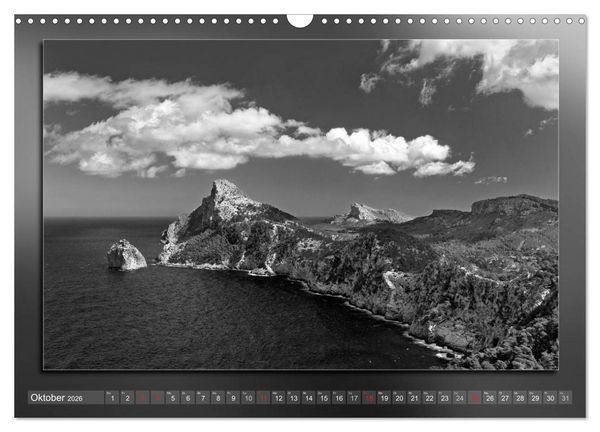 Produktbild: Mallorca Schwarz Wei&szlig; (Wandkalender 2026 DIN A3 quer), CALVENDO Monatskalender