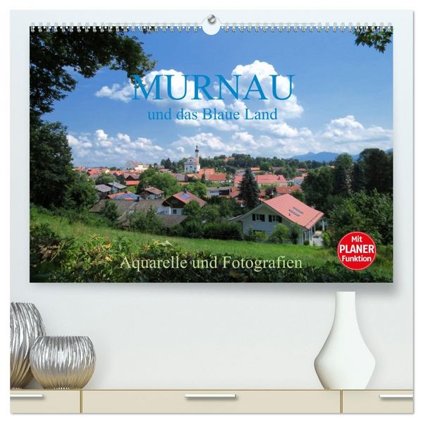 Produktbild: Murnau und das Blaue Land - Aquarelle und Fotografien (hochwertiger Premium Wandkalender 2026 DIN A2 quer), Kunstdruck in Hochglanz