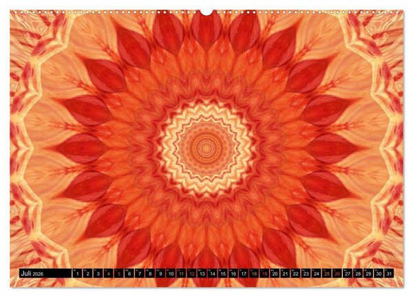 Produktbild: Energie - Mandalas in orange (Wandkalender 2026 DIN A2 quer), CALVENDO Monatskalender