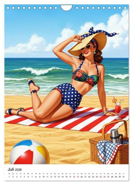 Produktbild: Charme & Kurven: Die Pin-ups der Golden 50s (Wandkalender 2026 DIN A4 hoch), CALVENDO Monatskalender