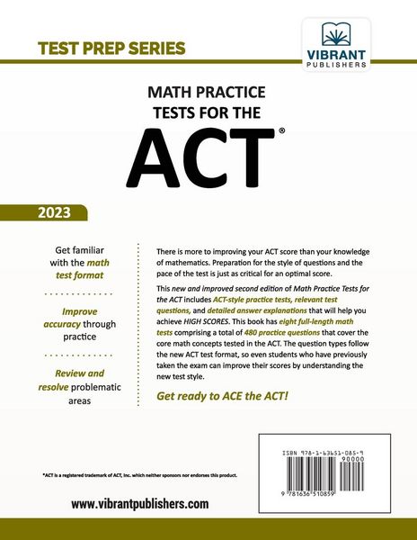 Produktbild: Math Practice Tests for the ACT