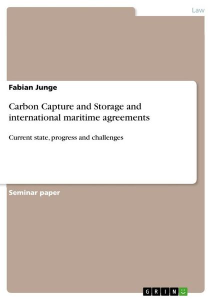 Produktbild: Carbon Capture and Storage and international maritime agreements