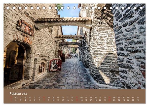Produktbild: Tallinn - Streifzug durch die Altstadt (Tischkalender 2026 DIN A5 quer), CALVENDO Monatskalender