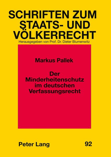 Produktbild: Der Minderheitenschutz im deutschen Verfassungsrecht