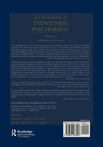 Produktbild: The Handbook of Eyewitness Psychology