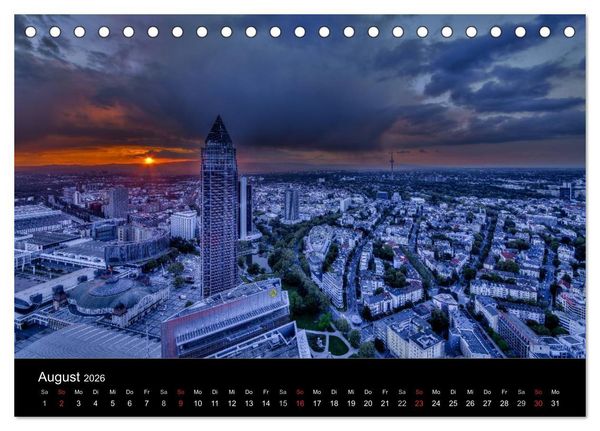 Produktbild: Frankfurt Skylights 2026 (Tischkalender 2026 DIN A5 quer), CALVENDO Monatskalender