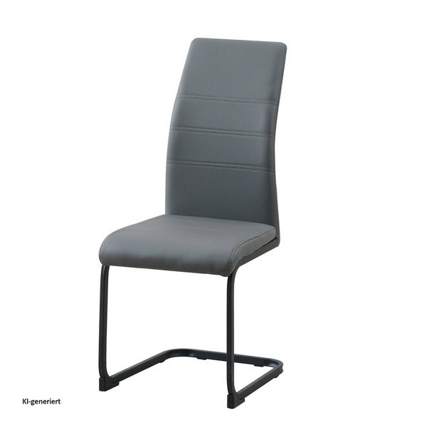 Produktbild: HTI-Living Schwingstuhl 2er Set PU grau SallyP Freischwinger Esszimmerstuhl Kunstleder