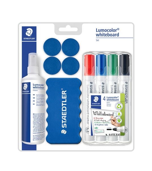 Produktbild: STAEDTLER Whiteboard-Set Lumocolor Marker + Wischer + Reinigungsspray + Haftmagneten