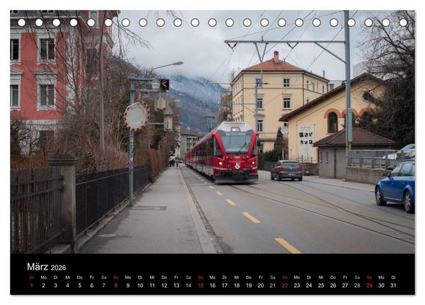 Produktbild: Mit der Bahn durch die Alpen (Tischkalender 2026 DIN A5 quer), CALVENDO Monatskalender