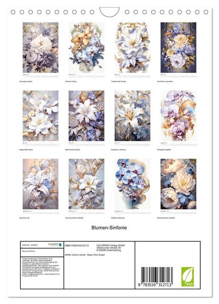 Produktbild: Blumen-Sinfonie (Wandkalender 2026 DIN A4 hoch), CALVENDO Monatskalender