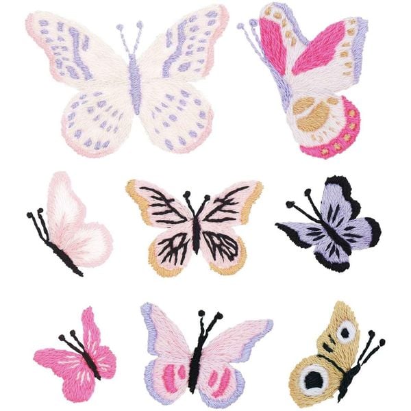 Produktbild: Stick & Stitch Packung, Schmetterlinge, bunt, 21 Stk., inkl.