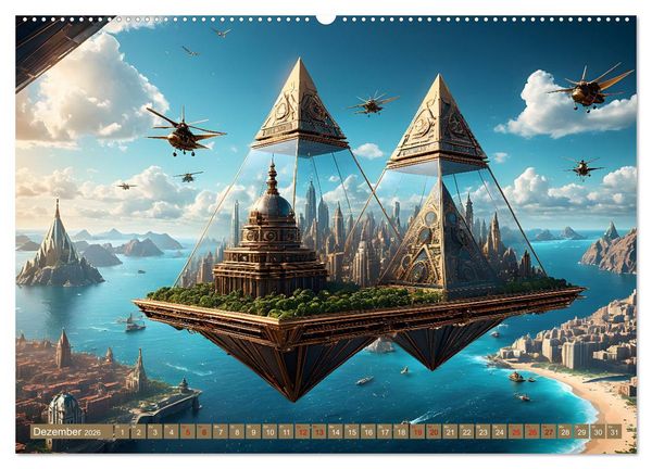 Produktbild: Steampunk Pyramidenwelt (hochwertiger Premium Wandkalender 2026 DIN A2 quer), Kunstdruck in Hochglanz