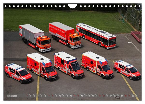 Produktbild: Einsatzfahrzeuge der Feuerwehr Stuttgart (Wandkalender 2026 DIN A4 quer), CALVENDO Monatskalender