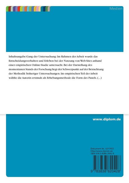 Produktbild: Das Entscheidungsverhalten und Erleben bei der Nutzung von Web-Sites