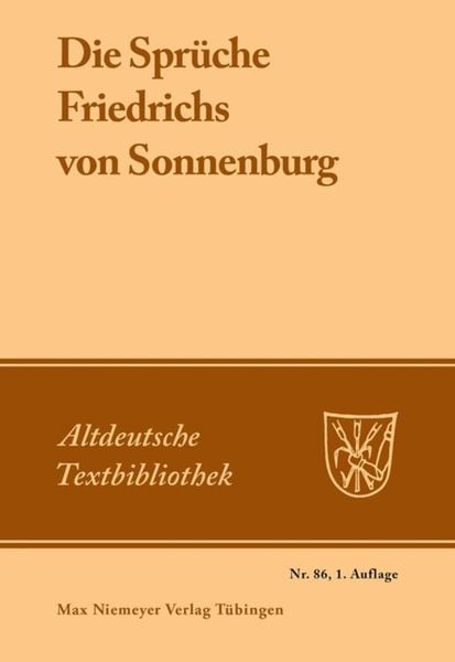 Produktbild: Die Spr&uuml;che Friedrichs von Sonnenburg