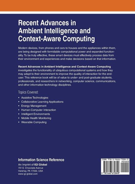 Produktbild: Recent Advances in Ambient Intelligence and Context-Aware Computing