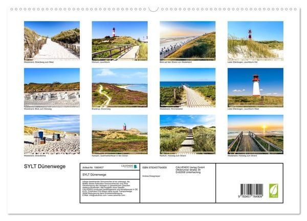 Produktbild: SYLT D&uuml;nenwege (hochwertiger Premium Wandkalender 2026 DIN A2 quer), Kunstdruck in Hochglanz