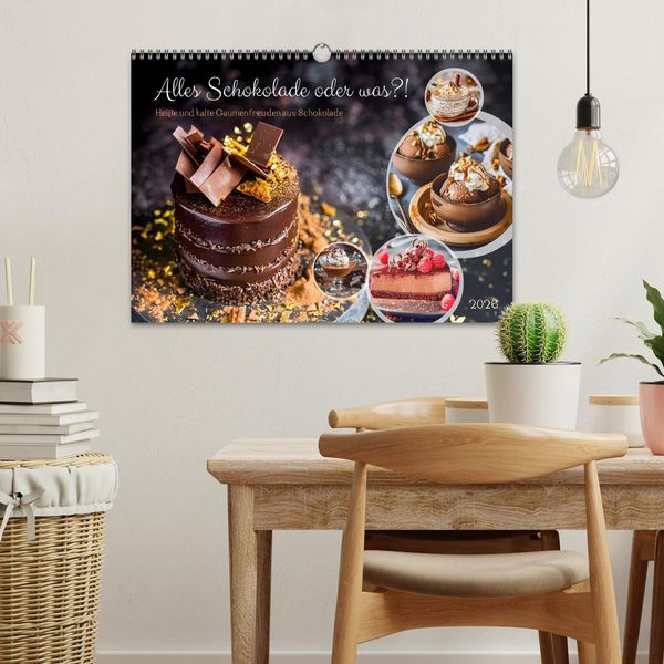 Produktbild: Alles Schokolade oder was?! - Hei&szlig;e und kalte Gaumenfreuden aus Schokolade (Wandkalender 2026 DIN A3 quer), CALVENDO Monatskalender