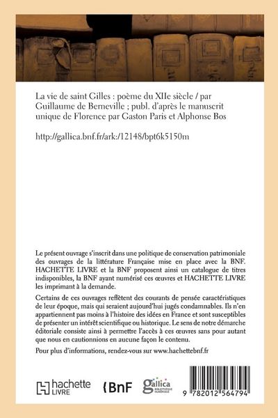 Produktbild: La Vie de Saint Gilles: Po&egrave;me Du Xiie Si&egrave;cle (&Eacute;d.1881)