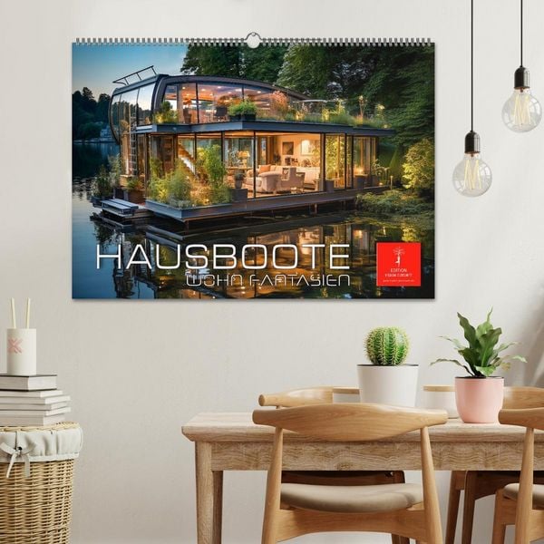 Produktbild: Hausboote Wohn Fantasien (Wandkalender 2026 DIN A2 quer), CALVENDO Monatskalender
