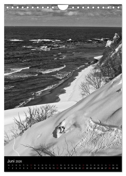 Produktbild: Monochrome Ski (Wandkalender 2026 DIN A4 hoch), CALVENDO Monatskalender