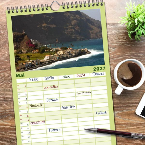 Produktbild: Familienplaner 2027 - Kap Verde mit 5 Spalten (Wandkalender, 21 x 45 cm) CALVENDO