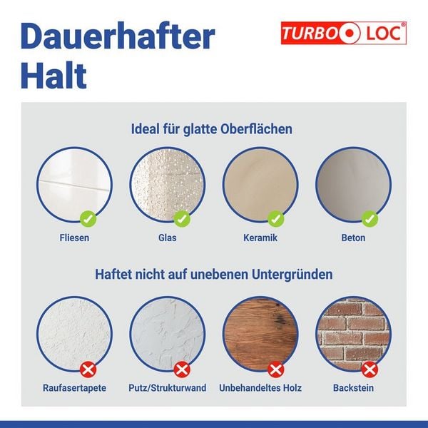 Produktbild: Turbo-Loc&reg; Wandablage Mod. Lizan Gr&uuml;n, Befestigen ohne Bohren