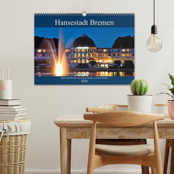 Produktbild: Hansestadt Bremen zur blauen Stunde (Wandkalender 2026 DIN A3 quer), CALVENDO Monatskalender