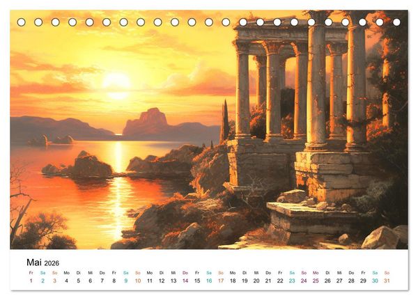 Produktbild: Szenen aus dem Antiken Griechenland (Tischkalender 2026 DIN A5 quer), CALVENDO Monatskalender