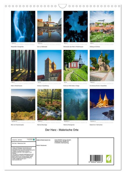 Produktbild: Der Harz - Malerische Orte (Wandkalender 2026 DIN A3 hoch), CALVENDO Monatskalender