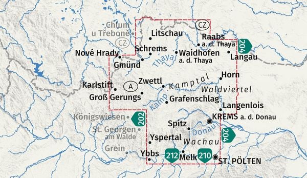 Produktbild: KOMPASS Wanderkarten-Set 203 Waldviertel, Kamptal, Wachau (2 Karten) 1:50.000