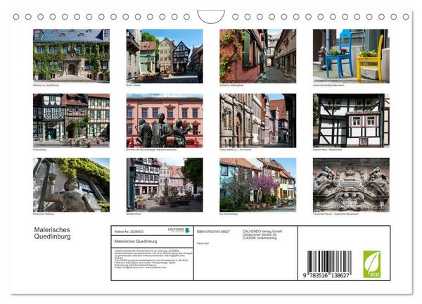 Produktbild: Malerisches Quedlinburg (Wandkalender 2026 DIN A4 quer), CALVENDO Monatskalender