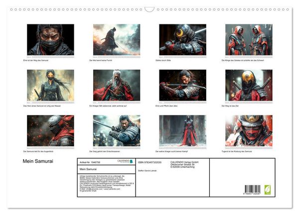 Produktbild: Mein Samurai (Wandkalender 2026 DIN A2 quer), CALVENDO Monatskalender