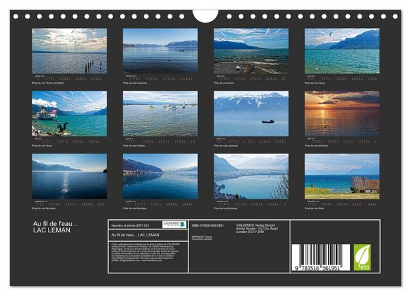 Produktbild: Au fil de l'eau... LAC LEMAN (Calendrier mural 2026 DIN A4 vertical), CALVENDO calendrier mensuel