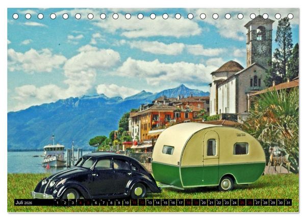 Produktbild: Miniaturwelten des Campings (Tischkalender 2026 DIN A5 quer), CALVENDO Monatskalender