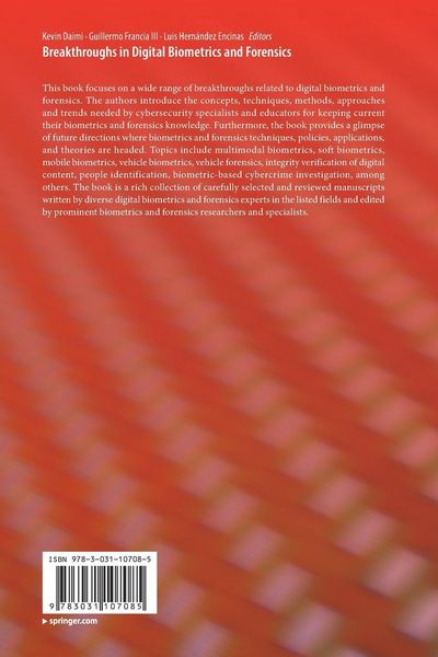 Produktbild: Breakthroughs in Digital Biometrics and Forensics