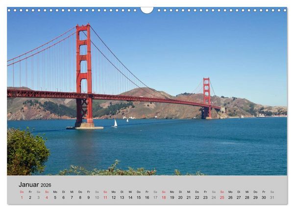 Produktbild: GOLDEN GATE BRIDGE Faszination San Francisco (Wandkalender 2026 DIN A3 quer), CALVENDO Monatskalender