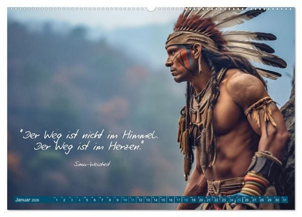 Produktbild: Die Stimme des Windes: Indianische Weisheiten im Jahresverlauf (hochwertiger Premium Wandkalender 2026 DIN A2 quer), Kunstdruck in Hochglanz