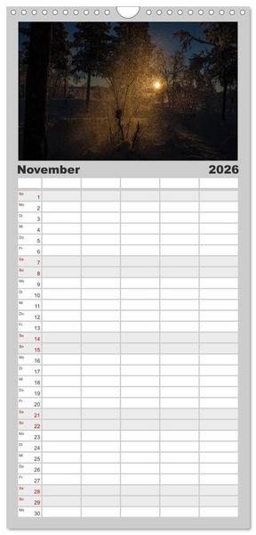 Produktbild: Familienplaner 2026 - Licht des Nordens mit 5 Spalten (Wandkalender, 21 x 45 cm) CALVENDO