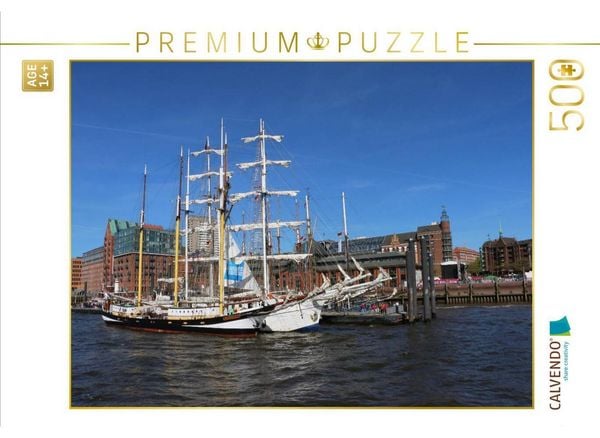 CALVENDO Puzzle Im Hamburger Hafen | 500 Teile Lege-Größe 48 × 36 cm Foto-Puzzle für Erwachsene