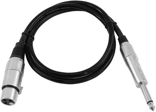 Produktbild: Omnitronic 3022516L XLR Adapterkabel [1x XLR-Buchse 3 polig - 1x Klinkenstecker 6.3 mm (mono)] 0.90 m Schwarz