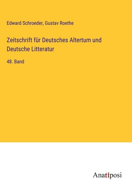 Produktbild: Zeitschrift f&uuml;r Deutsches Altertum und Deutsche Litteratur