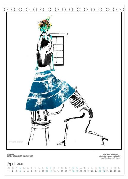 Produktbild: Totentanz Damenwahl Haiku Zenga Photo (Tischkalender 2026 DIN A5 hoch), CALVENDO Monatskalender