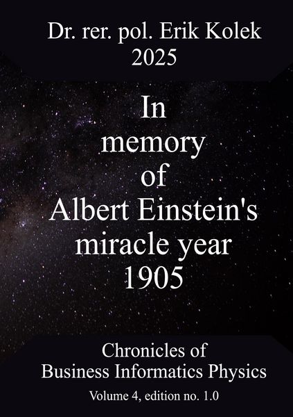 Produktbild: In memory of Albert Einstein's miracle year 1905