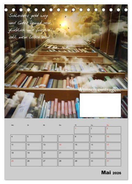 Produktbild: Wunsch- und Zauberkalender (Tischkalender 2026 DIN A5 hoch), CALVENDO Monatskalender