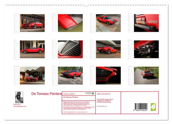 Produktbild: De Tomaso Pantera (hochwertiger Premium Wandkalender 2026 DIN A2 quer), Kunstdruck in Hochglanz