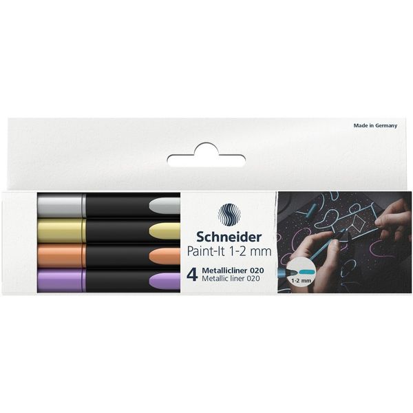 Produktbild: Schneider Metallicliner 020 Paint-It 1-2 mm, 4er Set
