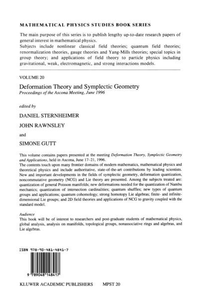 Produktbild: Deformation Theory and Symplectic Geometry