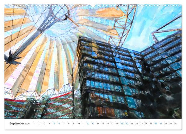 Produktbild: Berlin - Stadtansichten im Aquarell-Design (hochwertiger Premium Wandkalender 2026 DIN A2 quer), Kunstdruck in Hochglanz