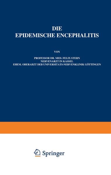 Produktbild: Die Epidemische Encephalitis